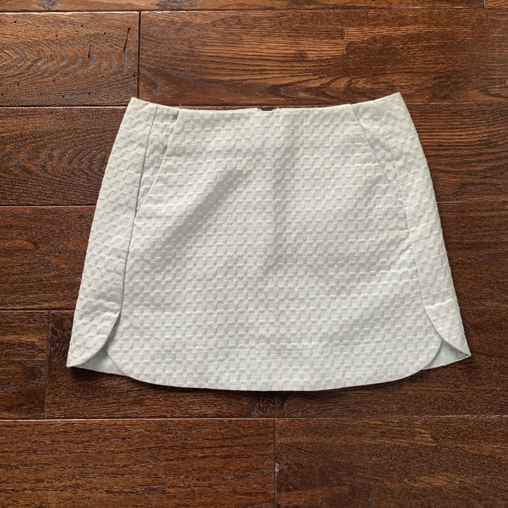 light teal mini skirt